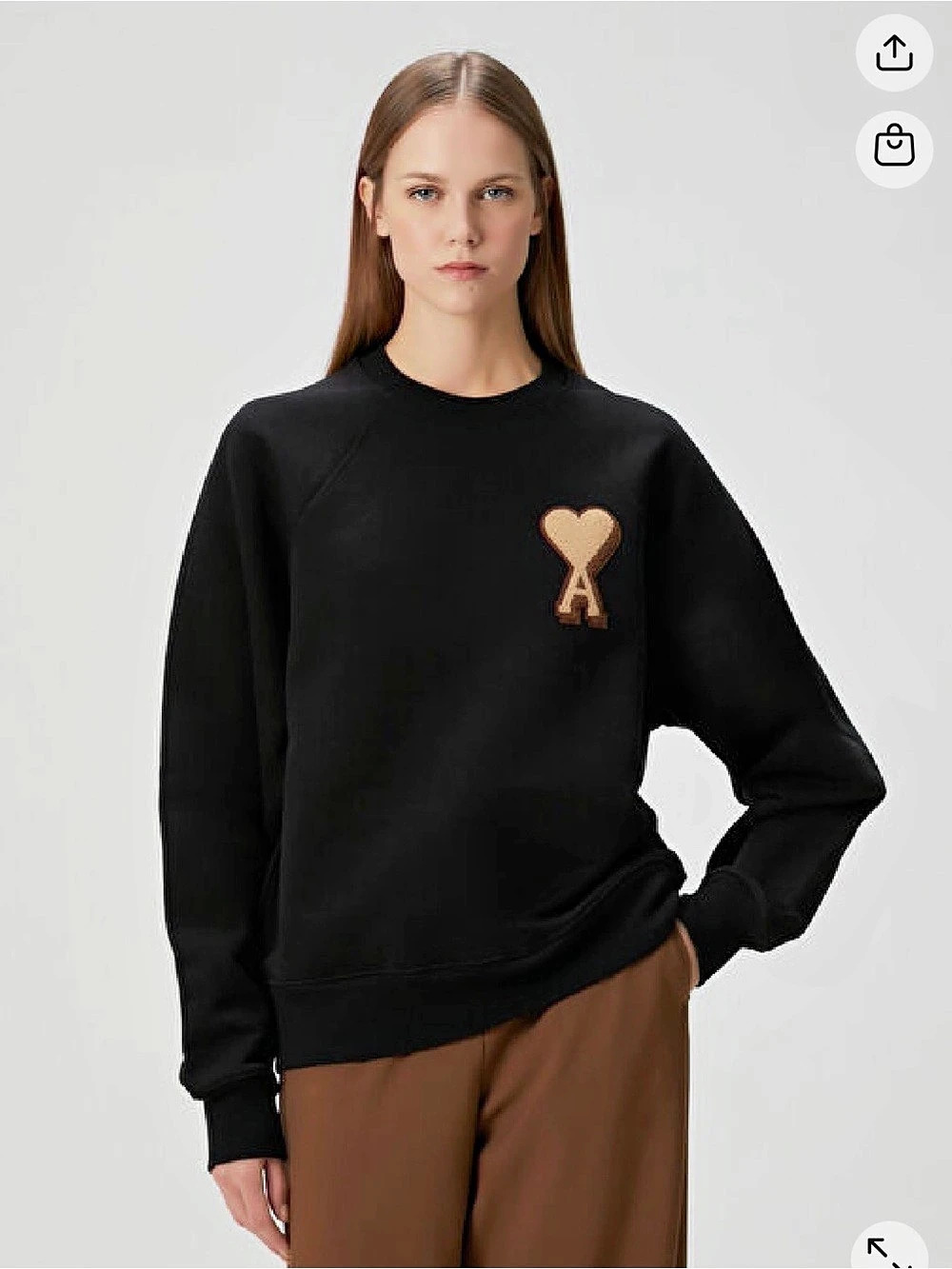 “ami” de Coeur Black Cotton Sweatshirt,
